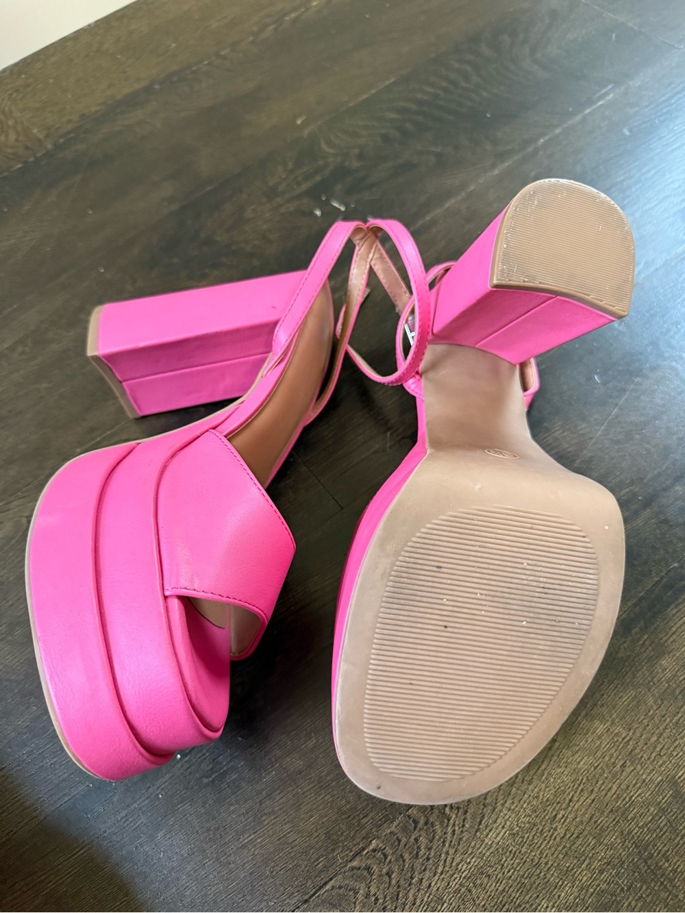wild fable Hot Pink Platform Sandals with Ankle Strap - Picture 3 of 6